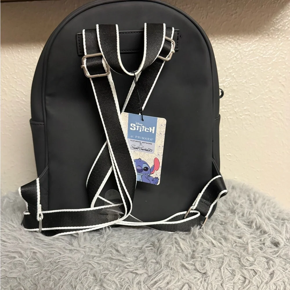 Disney Primark Black Mini Backpack with Lilo & Stitch Accents